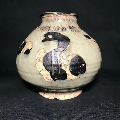 Buy 1968 Signed Vintage Stoneware Studio Pottery Ceramic Vase 1960's 1970's Abstract • 34.01£