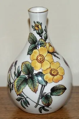 Buy Spode Fine Bone China Miniature Vase Yellow Wild Rise Flowers 10 Cms High • 5£