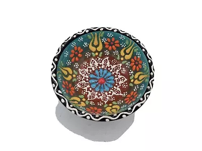 Buy Handmade Ceramic Bowl With Flower Design • 8.99£