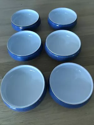 Buy Vintage Six (6) X Debby Langley  Chatsworth Blue  White Fruit Dessert Bowls 5  • 26£
