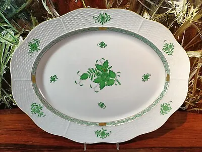 Buy Herend Hungary Apponyi Vert/Green - Classy Large Platter 16 1/8in 101 / Av • 158.07£