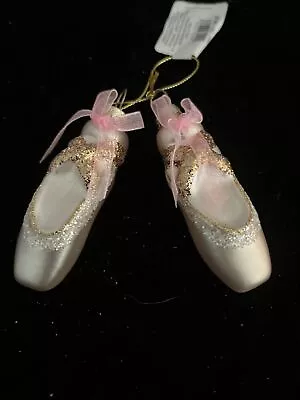 Buy Set Of Pink And White Ballerina Shoes￼ Blown Glass Ornament ￼NWT • 14.46£