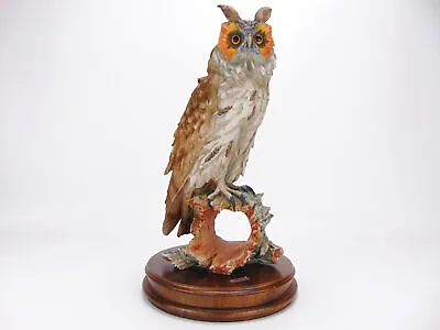Buy Giuseppe Armani Large Eagle Owl Sculpture Figurine Wooden Base 37cm Capodimonte • 79.99£