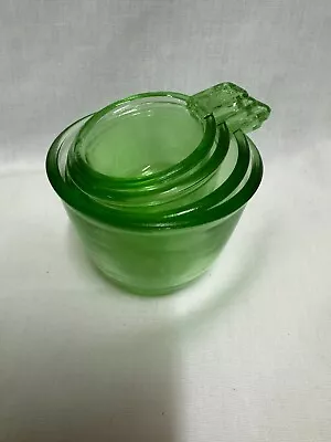 Buy GREEN DEPRESSION STYLE GLASS 4 PC NESTING MEASURING CUP SET, Bowl, Dish • 15.59£