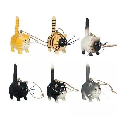 Buy Mini Resin Cat Figurine Hanging Ornament Miniature Animals Xmas Gift Statue • 5.16£
