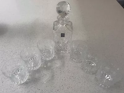 Buy Edinburgh Crystal Cut Glass  Decanter, 6 Whisky Glasses • 17.99£