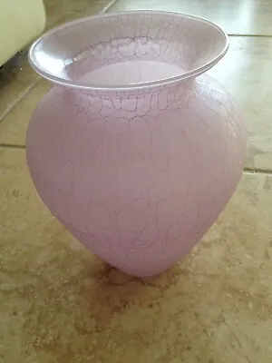 Buy Lavender Crackle Design Effect Glass Vase Approx 8.5  • 57.62£