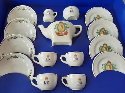 Buy Rare Royal Cauldon Potteries Queen Elizabeth Ii 1953 Coronation Mini Tea Set • 74.50£