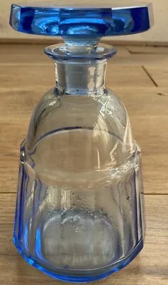Buy Vintage Blue Glass Bottle With Stopper - 7” High 175mm Good Condition • 15£