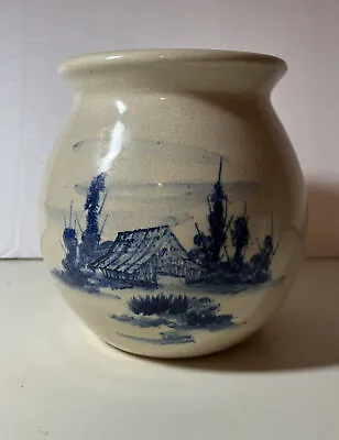 Buy P R Storie Pottery Stoneware CROCK  Vase Farm BarnCountry Motif Glaze 6” Tall • 13.44£