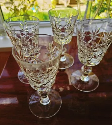Buy Set Of 4 Crystal Cut Glass Wine, Sherry, Spirit Glasses  • 6.99£