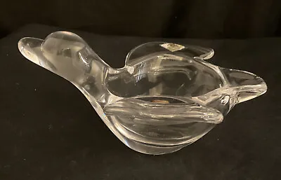 Buy Vintage Vannes Le Chatel French Crystal Glass Dish Duck Bird Art Pipe Stand Nuts • 48£