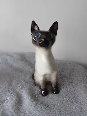 Buy Winstanley Pottery Siamese Seated Cat Blue Glass Eyes Size 1 • 25£