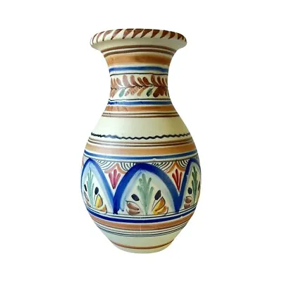 Buy Spanish Vase  Hand Painted  De La Cal Barreira Puente Pottery Floral No 77 Matte • 40£
