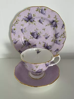Buy Royal Albert 100 Years Hartington Lane Lilac TeaCup Saucer Plate Trio New In Box • 69.99£