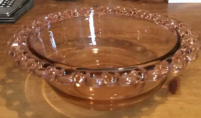 Buy Vintage Decorative Pink  Peach Glass Bowl 22 Cms Diameter • 5.99£