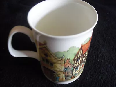 Buy Vintage Pair Of Roy Kirkham Fine Bone China Street Scenes Pattern Mug England • 7£
