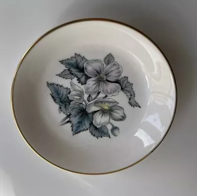 Buy ROYAL WORCESTER English Fine Bone China 4 Inch Trinket Dish Blue Flowers Gilded • 3.50£