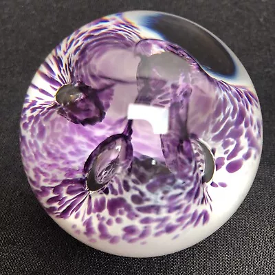 Buy Marked Caithness, Scotland, 'Pixie' Purple & White 2'' Art Glass Paperweight VGC • 5.99£