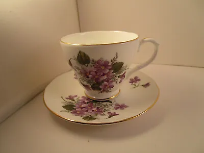 Buy Vintage Duchess Fine Bone China England Cup & Saucer Violets Purple Flowers • 7.67£