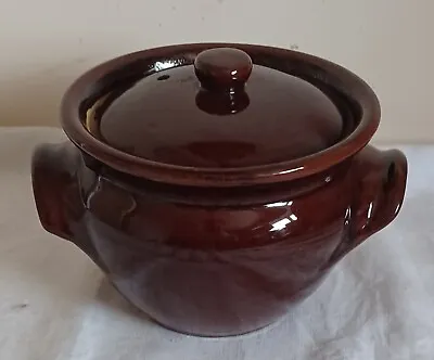 Buy Vintage Treacle Glazed Moira Pottery Twin Handled Casserole Dish With Lid 1.5pt • 17.50£