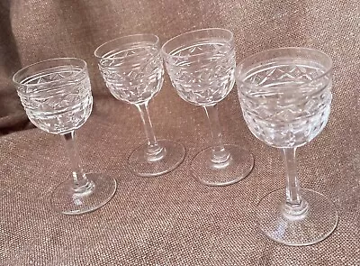 Buy Vintage Cut Glass Wine Glasses X 4, 3.5 Inches High • 9£