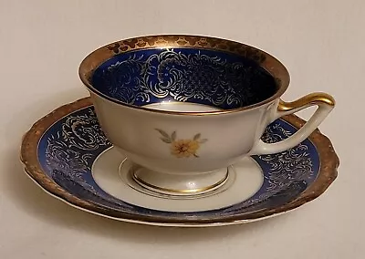 Buy Atq Thomas Bavaria Germany Floral & Gold Porcelain Cup & Saucer Set 1939- • 36.94£