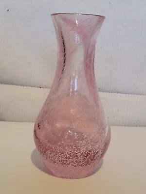 Buy Beautiful Pink And White Speckled Swirl Caithness Glass Bud Vase • 7.99£