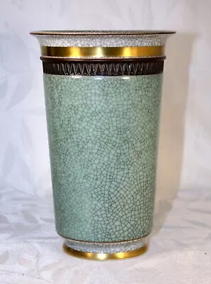 Buy Royal Copenhagen 7.25  Vase Thorkild Olsen Crackle Glaze Danis Modern • 95.57£