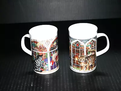 Buy Dunoon Fine Bone China Two Different Christmas Cat Mugs Made In England Tabby & • 23.67£