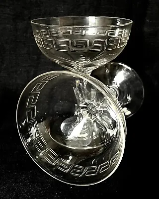 Buy FABULOUS PAIR Of EDWARDIAN CRYSTAL CHAMPAGNE SAUCERS/COUPES C1910 • 75£