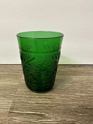 Buy Vintage Anchor Hocking Forest Green Sandwich Juice Glass 4” • 4.73£
