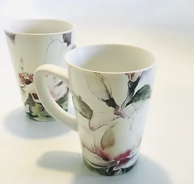 Buy Marks & Spencer Set Of 2 Ceramic Coffee Tea Mugs Floral Drink Summer • 14.99£