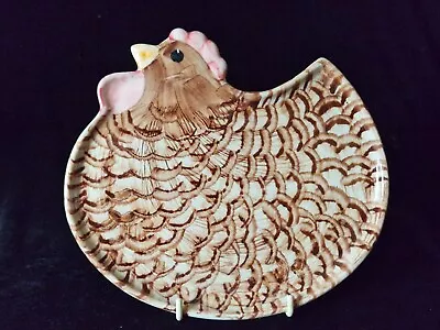 Buy Vintage Alexander Ceramics Wales Earthenware (Brown Speckled) Chicken Plate • 3.60£