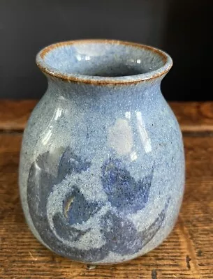 Buy Studio Art Pottery Vase Blue Handmade Stamped • 12.99£