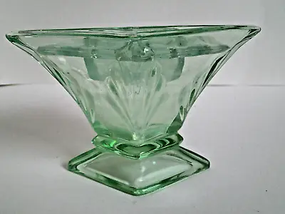 Buy Art Deco Bagley Green Diamond Spinette Posy Flower Vase With Frog • 7£