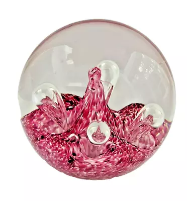 Buy Caithness Moonflower Glass Paperweight Deep Pink And White  1990s • 12.99£