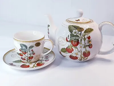 Buy Strawberry Fayre Teapot English 4-6 Cups & Teacup The Leonardo Collection  • 29.98£