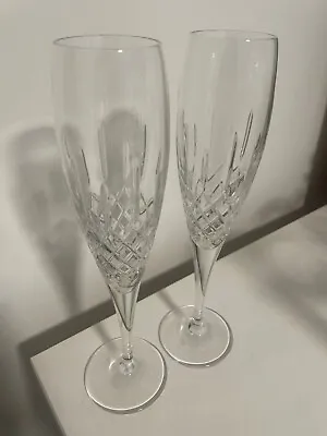 Buy Crystal Cut Glass Champagne Flutes X2 • 15£