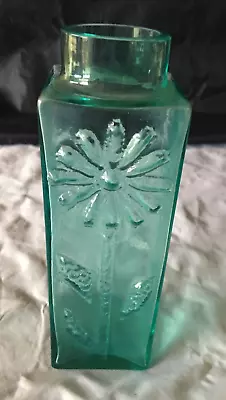 Buy Vintage Turquoise Dartington Glass Daisy Vase Frank Thrower  7. Inch Tall • 19.99£