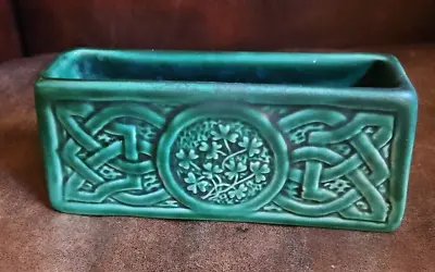 Buy Portrush Pottery  Celtic Design -Green Rectangular Dish- 14.5 Cm X 5.3 Cm. • 6.49£