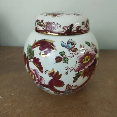 Buy Vintage Masons Red  Mandalay  Ginger Jar, Storage Jar Or Vase With Lid, 13cm • 12.95£