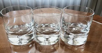Buy 3 Krosno Whiskey Rocks 8oz Hand Blown Crystal Glasses Bubble Bottom Heavy Weight • 38£