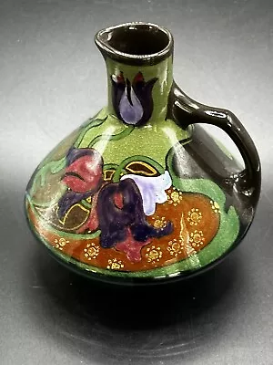 Buy Gouda Pottery, Zuid Holland, Signed Numbered Jardinier Floral Ceramic Pitcher 5  • 61.67£