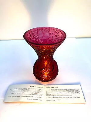 Buy Lalique Arabesque Rubis Glass Vase In An New Condition • 220£