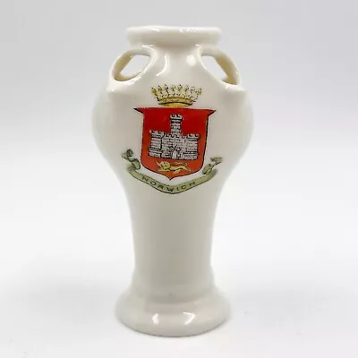 Buy Vintage Gemma Crested China Unusual Five Holes Vase - Norwich Crest • 8£