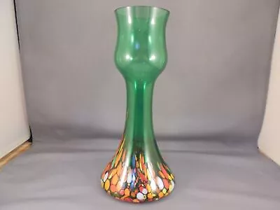 Buy Antique Vintage Czech Czechoslovakia Art Glass Vase Green W End Of Day 8  • 28.45£