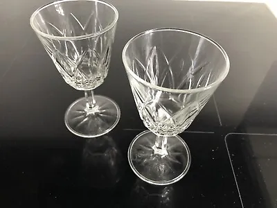 Buy 2 X Cut Glass Crystal Sherry Glasses • 10£