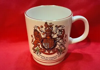 Buy POOLE Pottery Silver Jubilee Mug 1977 Queen Elizabeth British Royal White China • 12£
