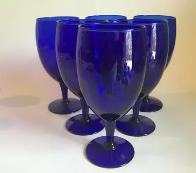 Buy Cobalt Blue Stemware ~ Ice Tea Glasses ~ Set Of 4 ~ 7 1/4  Tall ~ • 35.63£